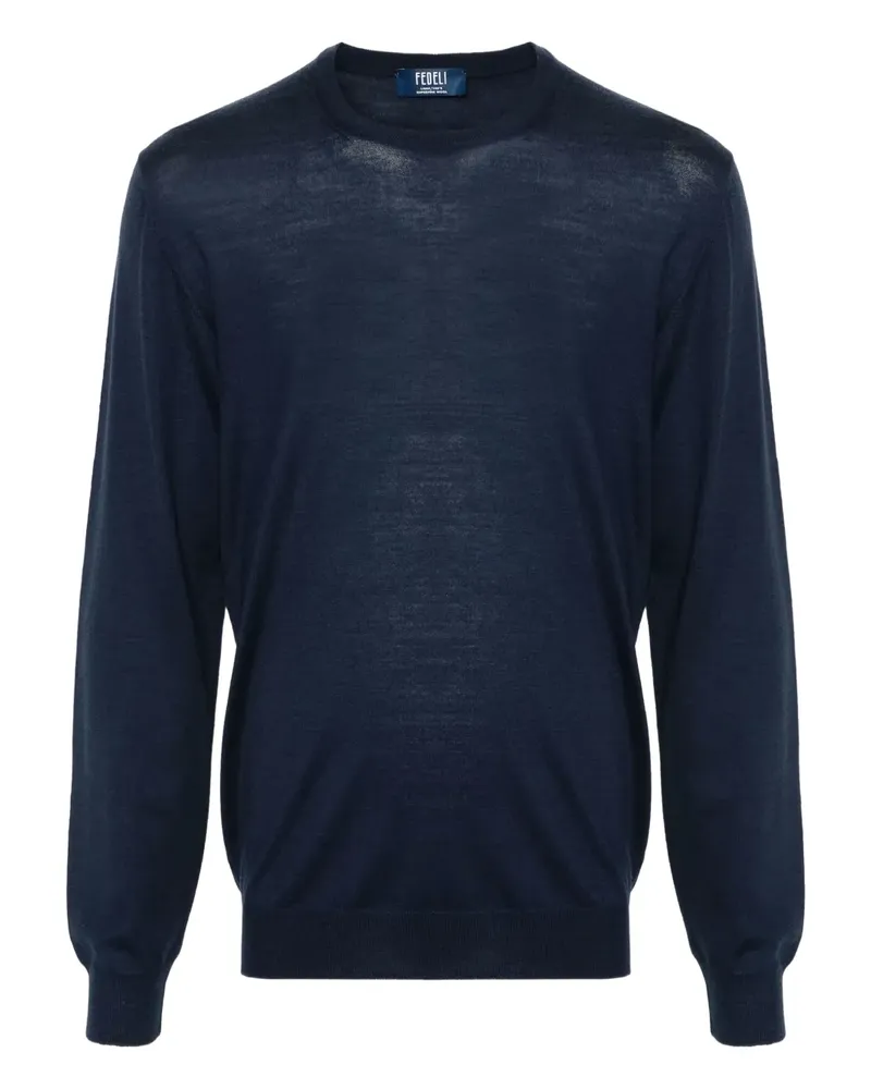 Fedeli Pullover mit Rundhalsausschnitt - Blau Blau