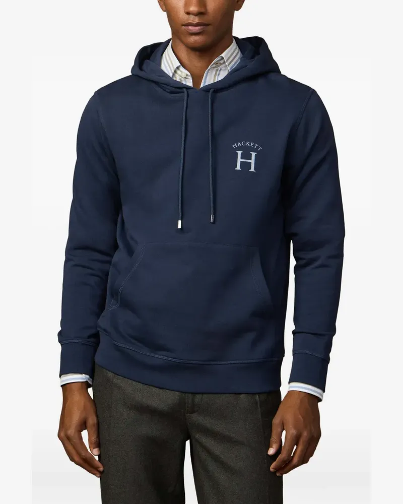 Hackett Hoodie mit Logo-Print - Blau Blau