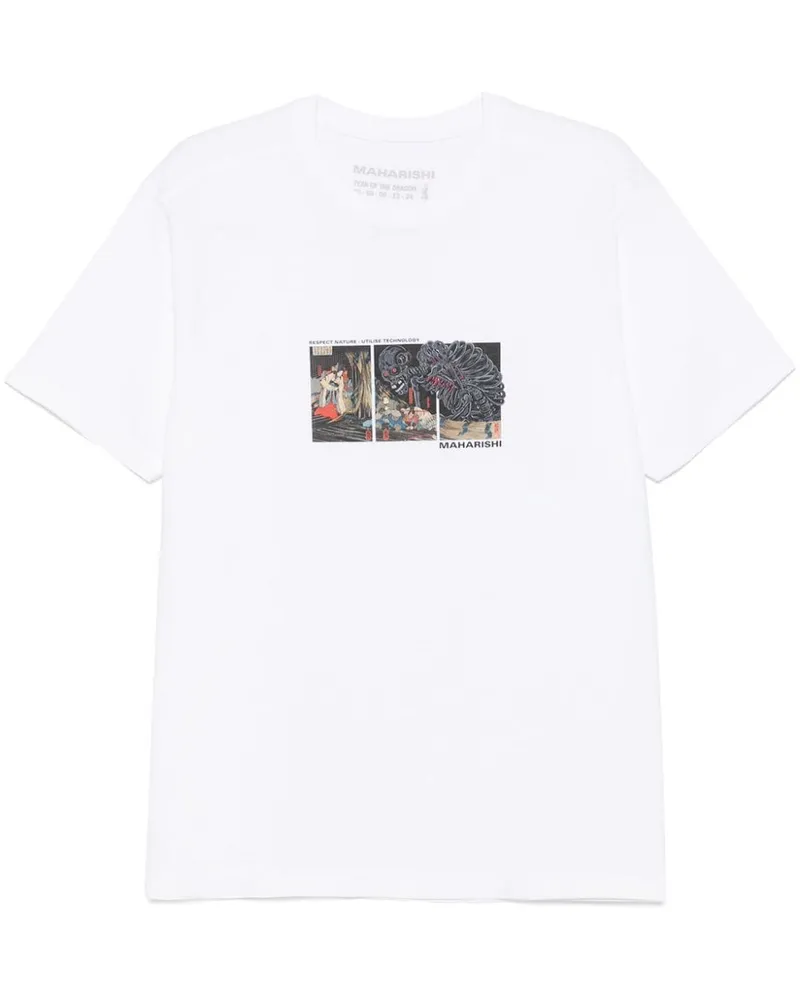 maharishi 1395 Cyber Skeleton T-Shirt - Weiß Weiß
