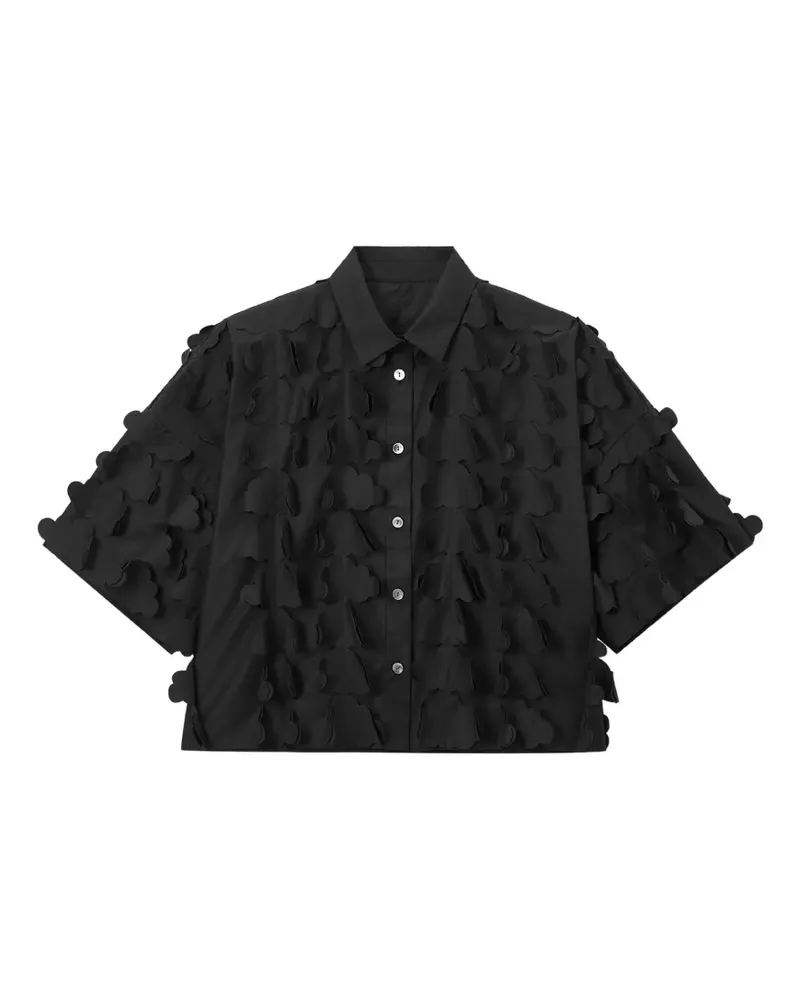 ENFÖLD cloud-applique short-sleeve shirt - Schwarz Schwarz
