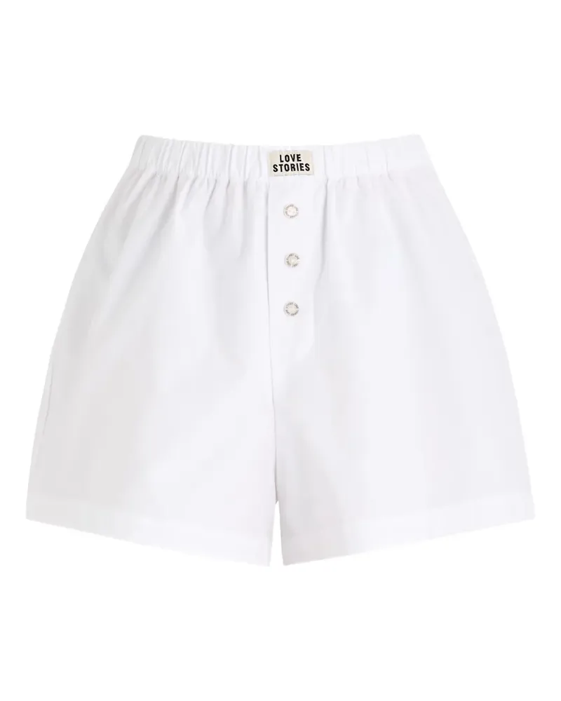 LOVE Stories James Pyjama mit elastischem Bund - Weiß Weiß