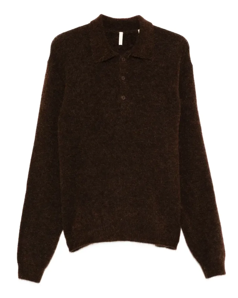 Sunflower Geknöpfter Pullover mit Polokragen - Braun Braun