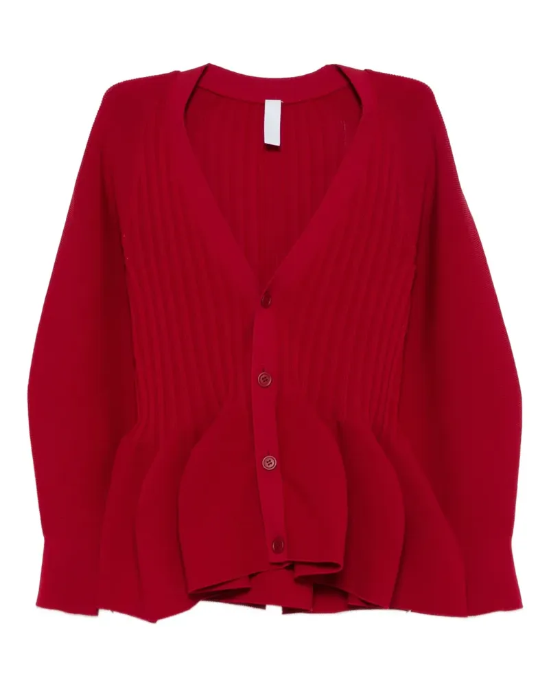 CFCL Gerippter Cardigan mit V-Ausschnitt - Rot Rot