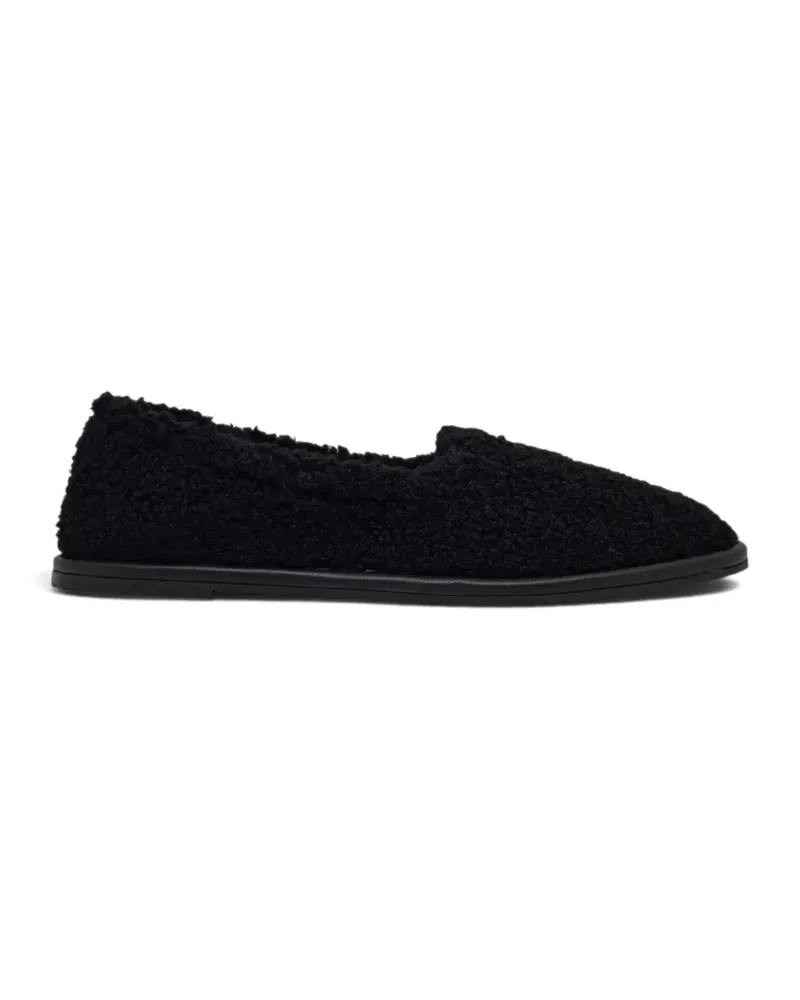 Casadei Peak Loafer mit Shearling-Struktur und Logoplakette - Schwarz Schwarz