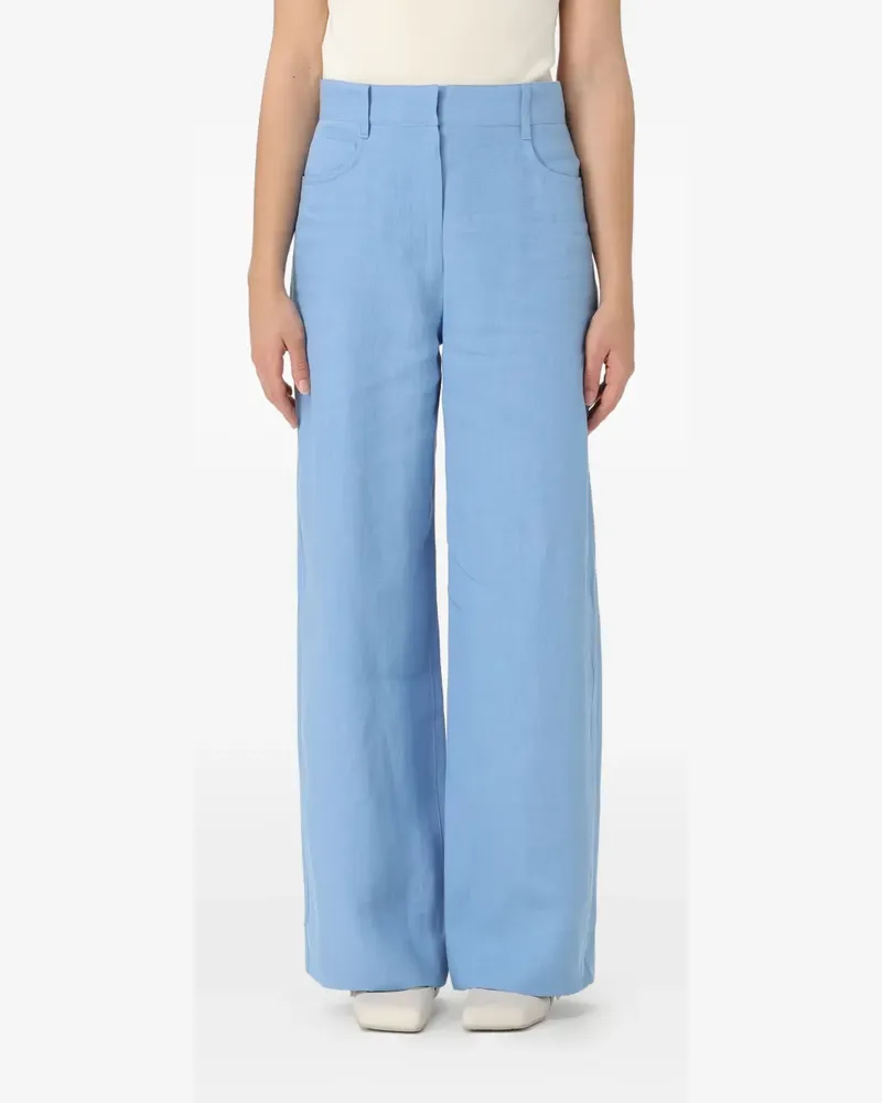 Max Mara Hose mit weitem Bein - Blau Blau