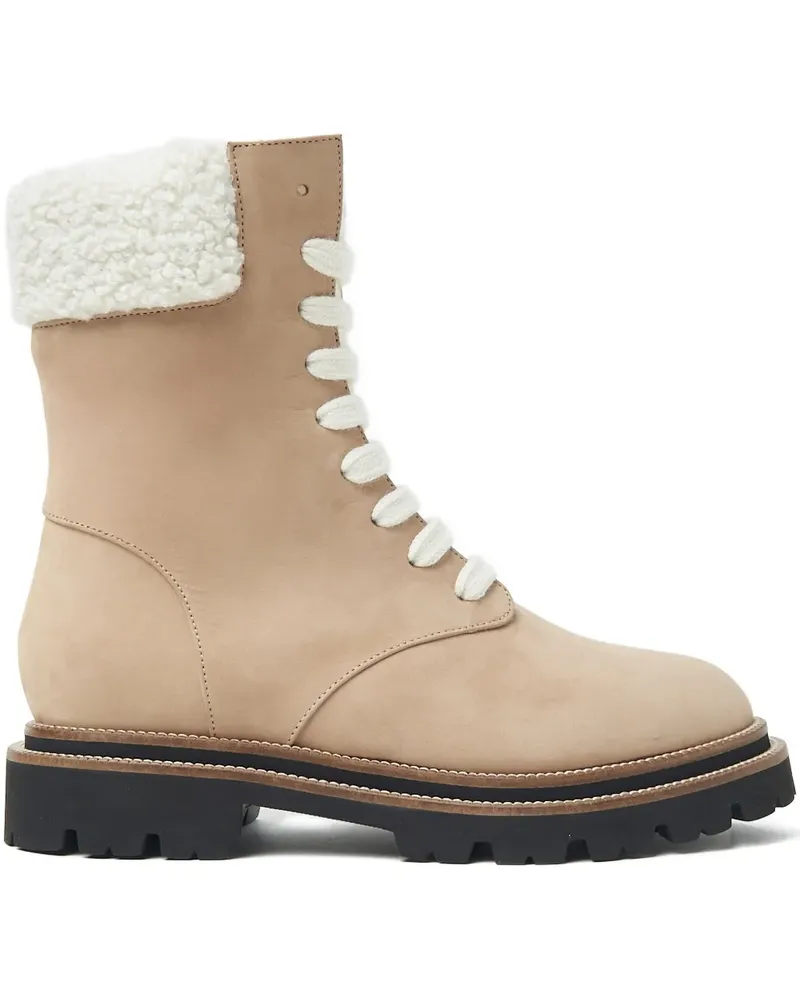 Peserico Schnürstiefel mit Shearling-Besatz - Braun Braun
