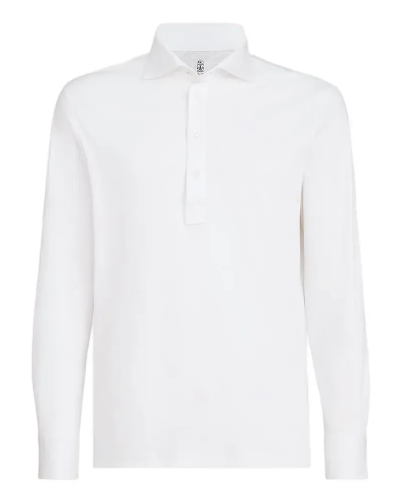 Brunello Cucinelli Poloshirt mit Hemdärmeln - Weiß Weiß