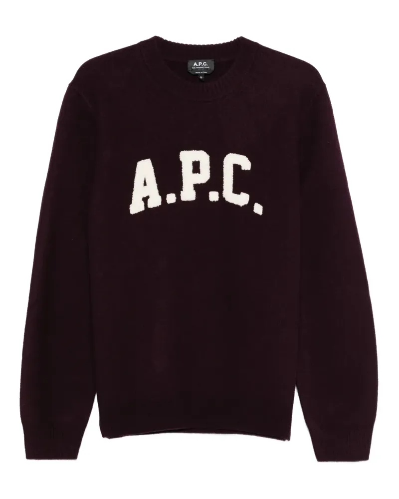 A.P.C. Jay Pullover mit Varsity-Logo - Rot Rot