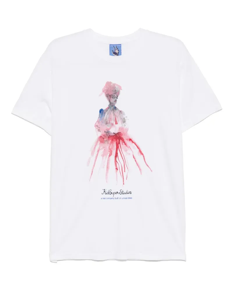 KidSuper T-Shirt mit Aquarell-Print - Weiß Weiß