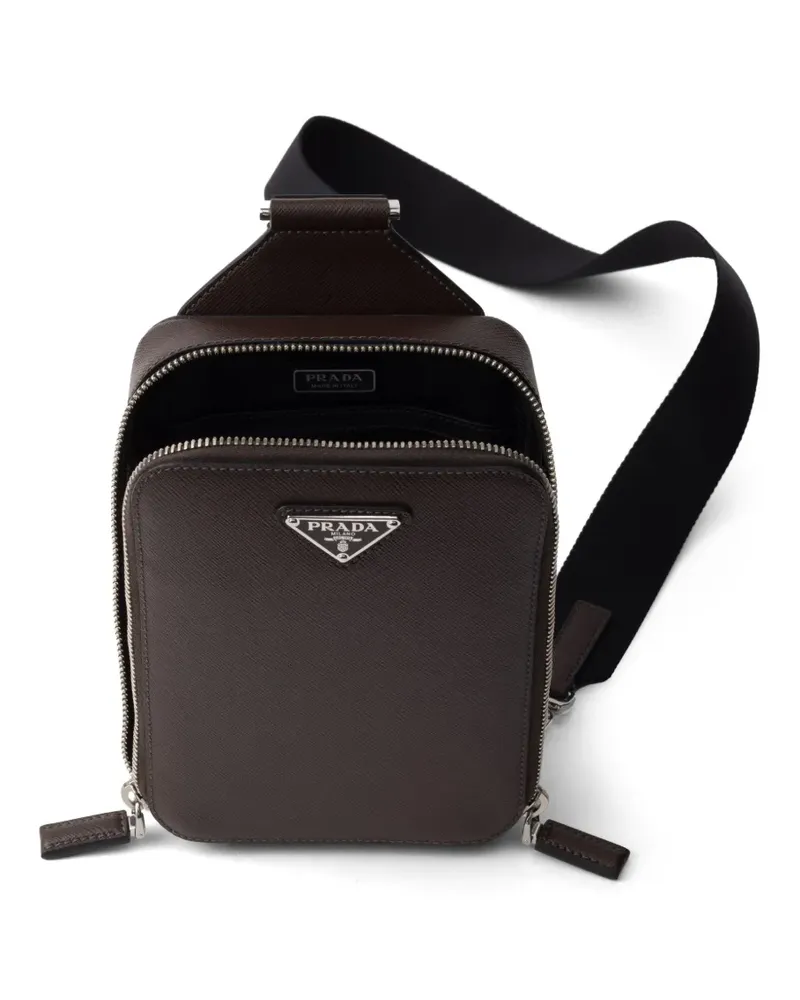 Prada Brique Schultertasche aus Saffiano-Leder - Braun Braun