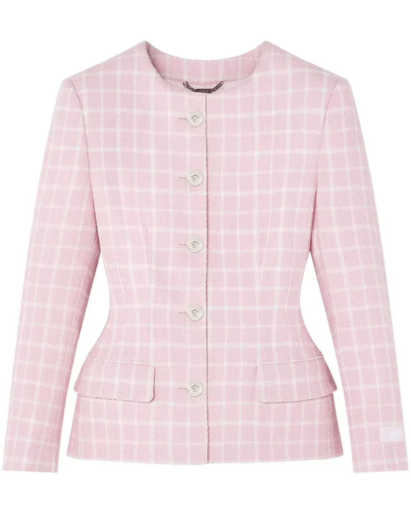 Versace Ausgestellte Jacke mit Karo-Print - Rosa Rosa