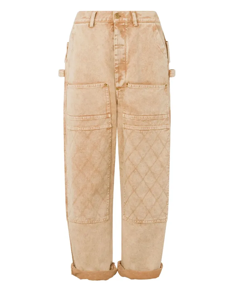 Moschino Gesteppte Hose mit Taschen - Nude Nude