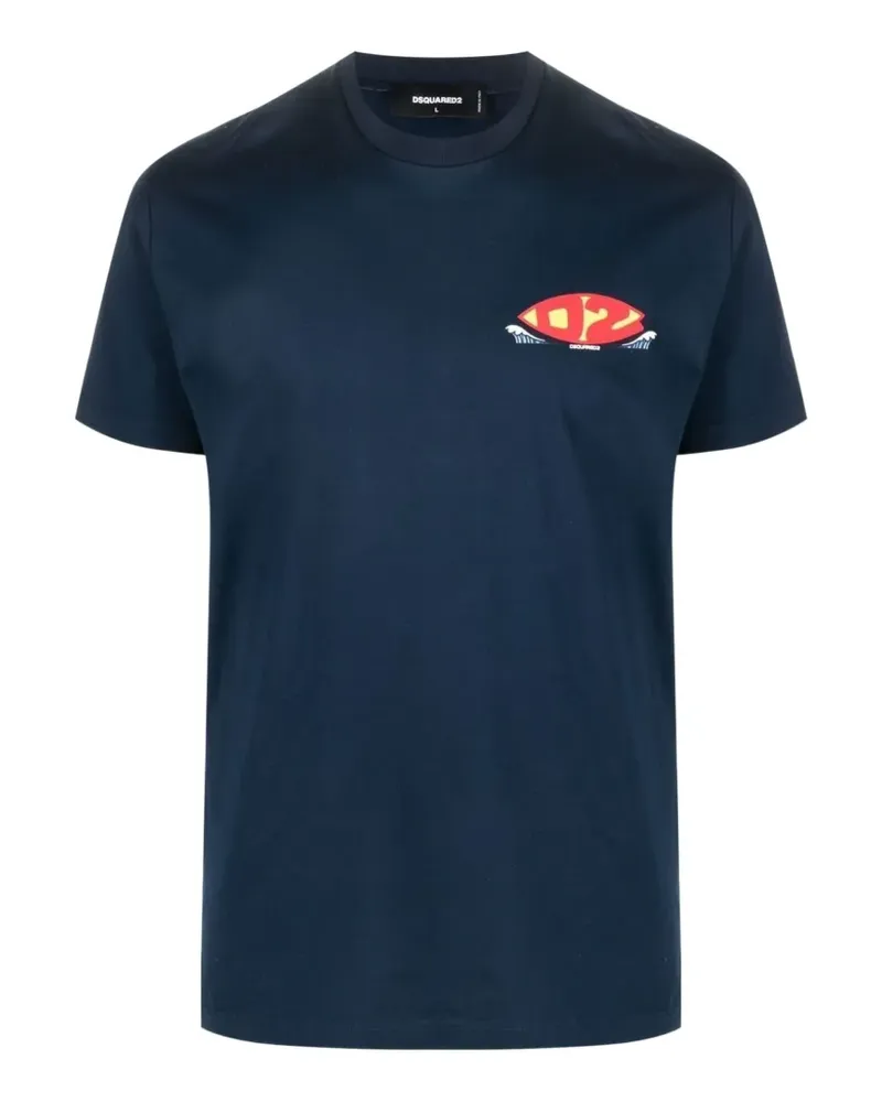 Dsquared2 logo-print T-shirt - Blau Blau