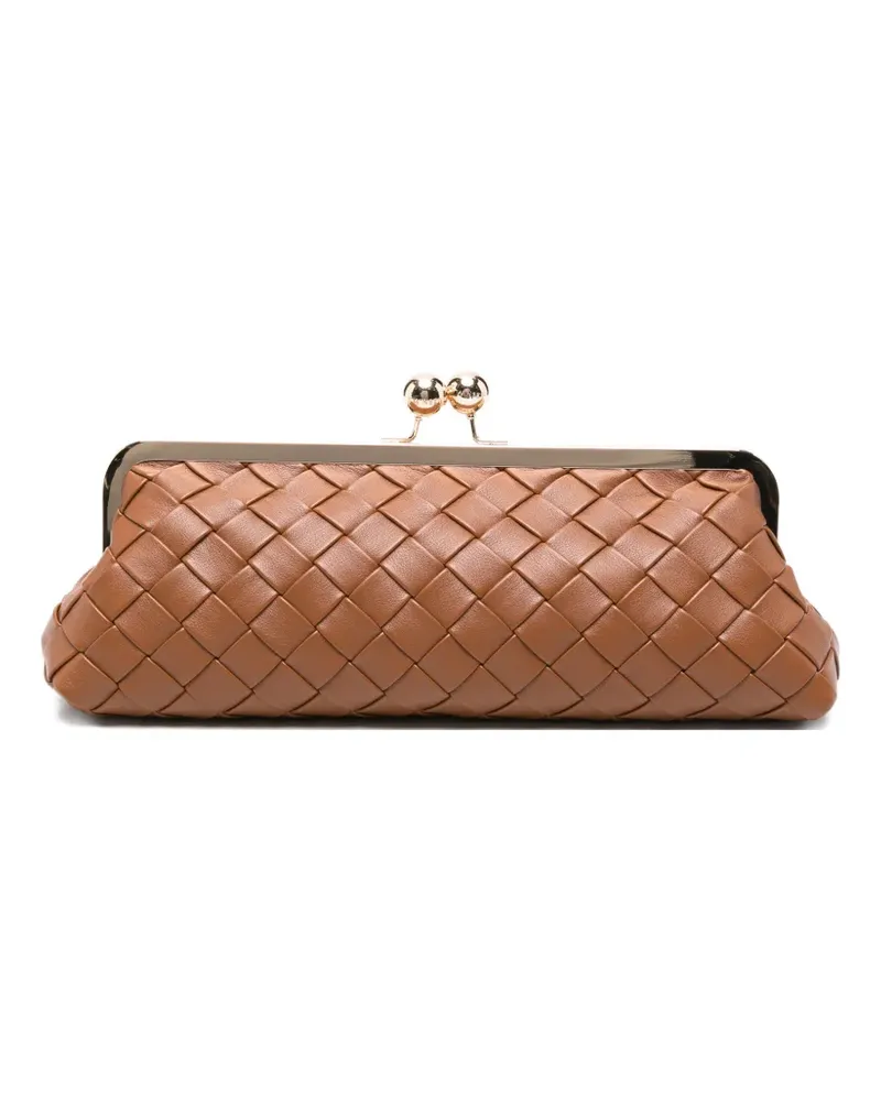 Twin-Set woven kiss-lock clutch bag - Braun Braun