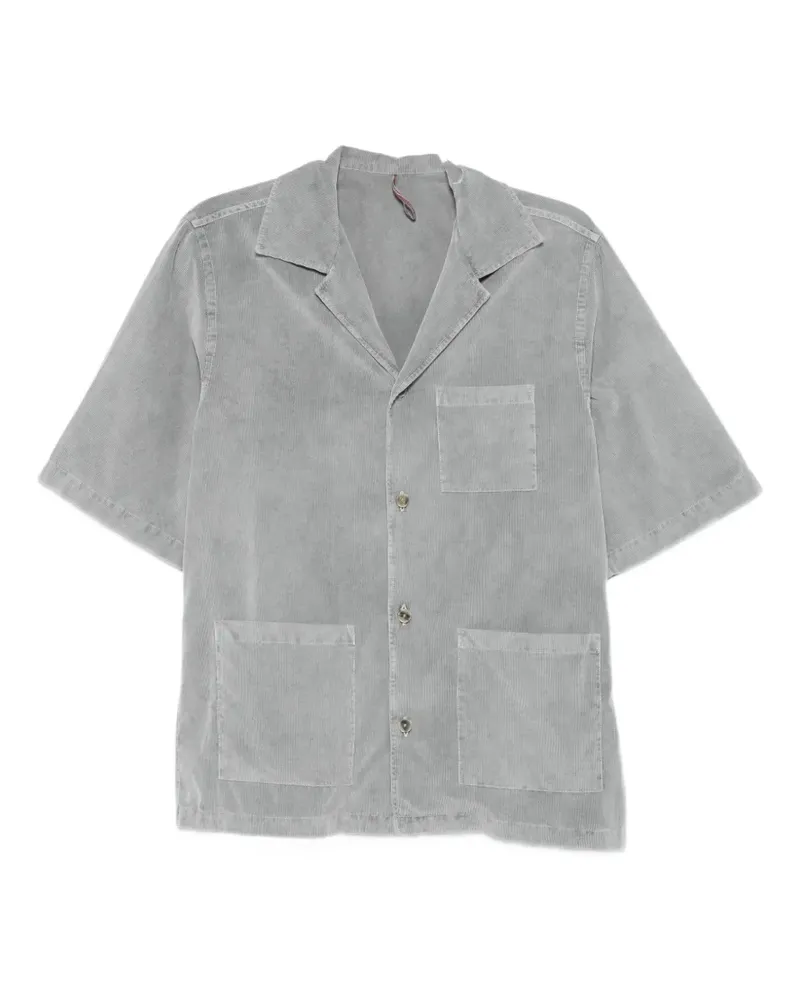 Biagio Santaniello corduroy short-sleeve shirt - Grau Grau