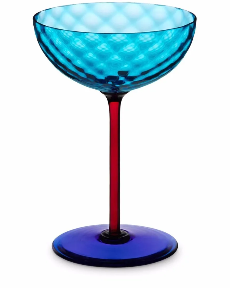 Dolce & Gabbana Handgeblasenes Murano-Champagnerglas - Blau Blau