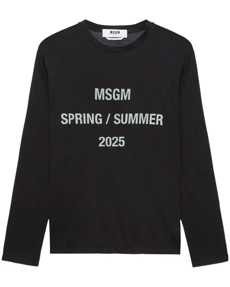 MSGM T-Shirt mit Slogan-Print - Schwarz Schwarz