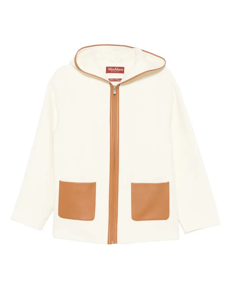 Max Mara leather-trim hooded jacket - Nude Nude