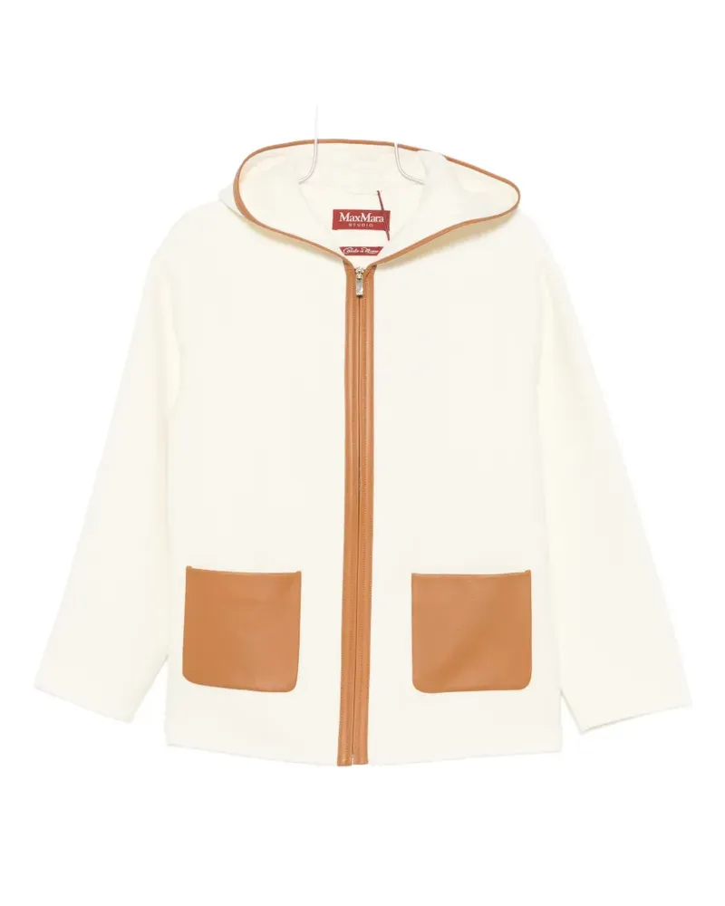 Max Mara leather-trim hooded jacket - Nude Nude