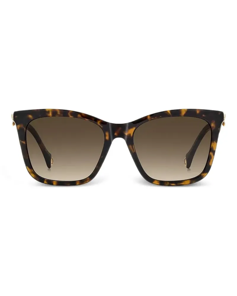 Carolina Herrera New York butterfly-detail square-frame sunglasses - Braun Braun