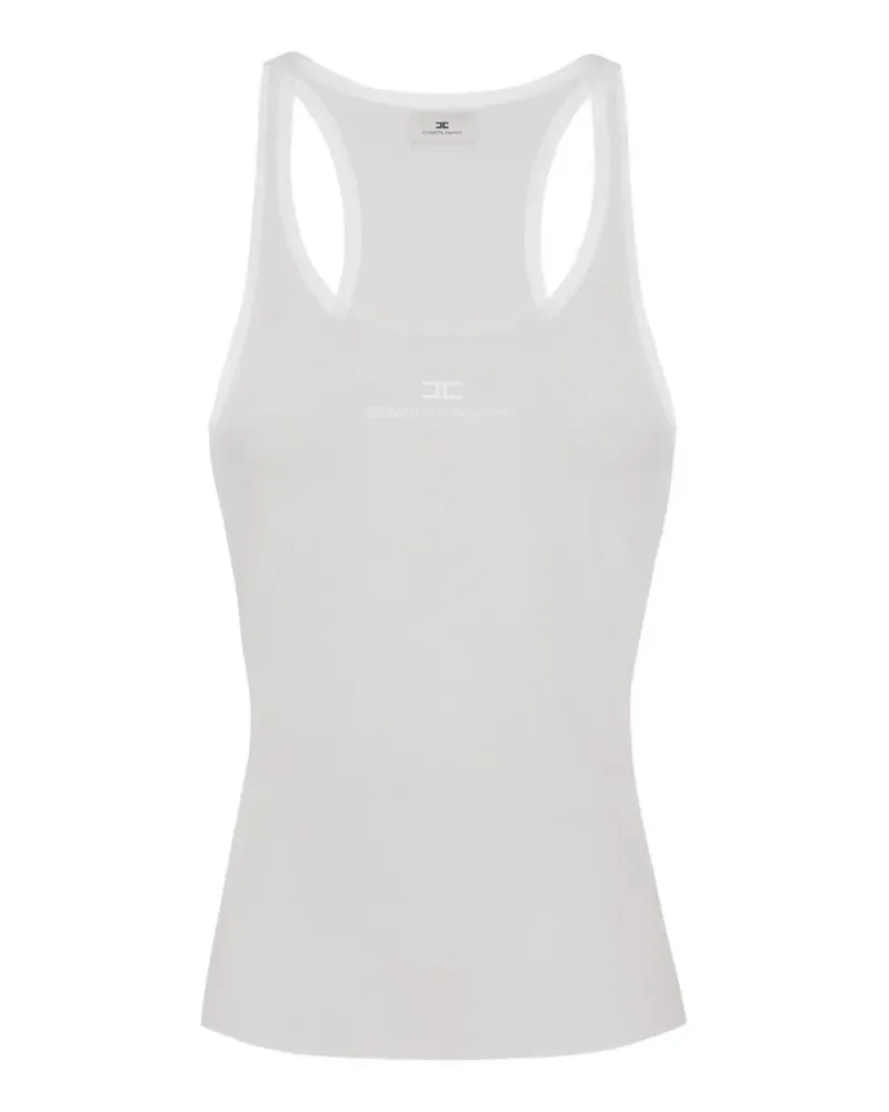 Elisabetta Franchi Trägershirt aus leichtem Jersey mit Logo-Stickerei - Nude Nude