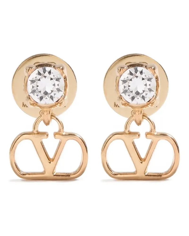 Valentino Garavani VLogo Signature earrings in metal and Swarovski® crystals - Gold Gold
