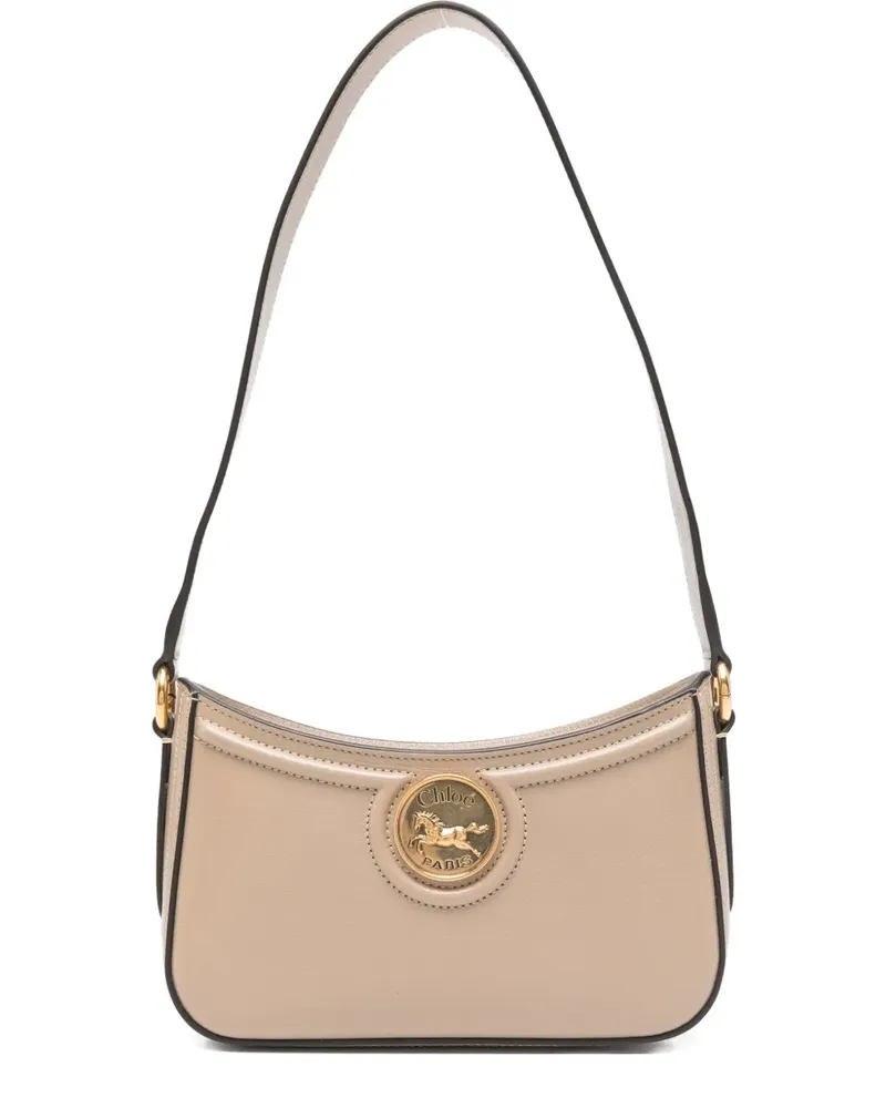Chloé Schultertasche mit Pferde-Emblem - Nude Nude