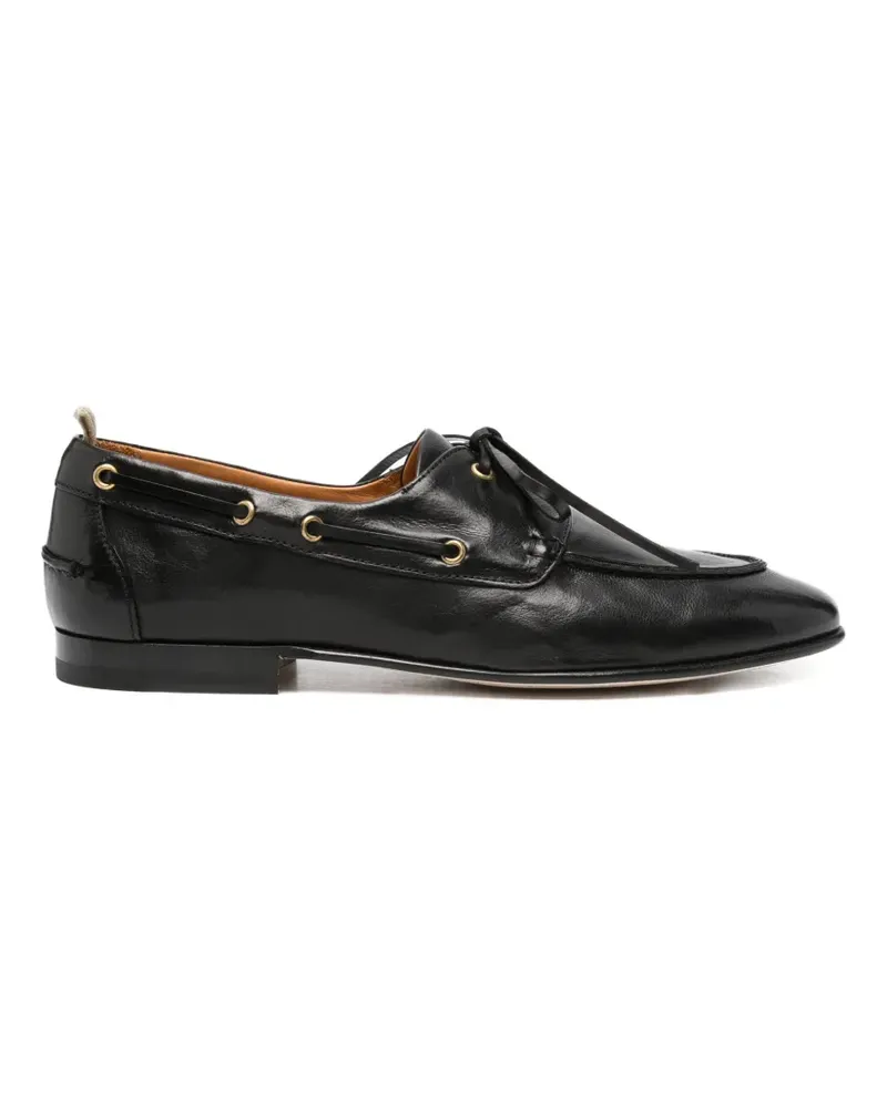 Officine Creative Italia Twist 001 lace-up leather boat shoes - Schwarz Schwarz