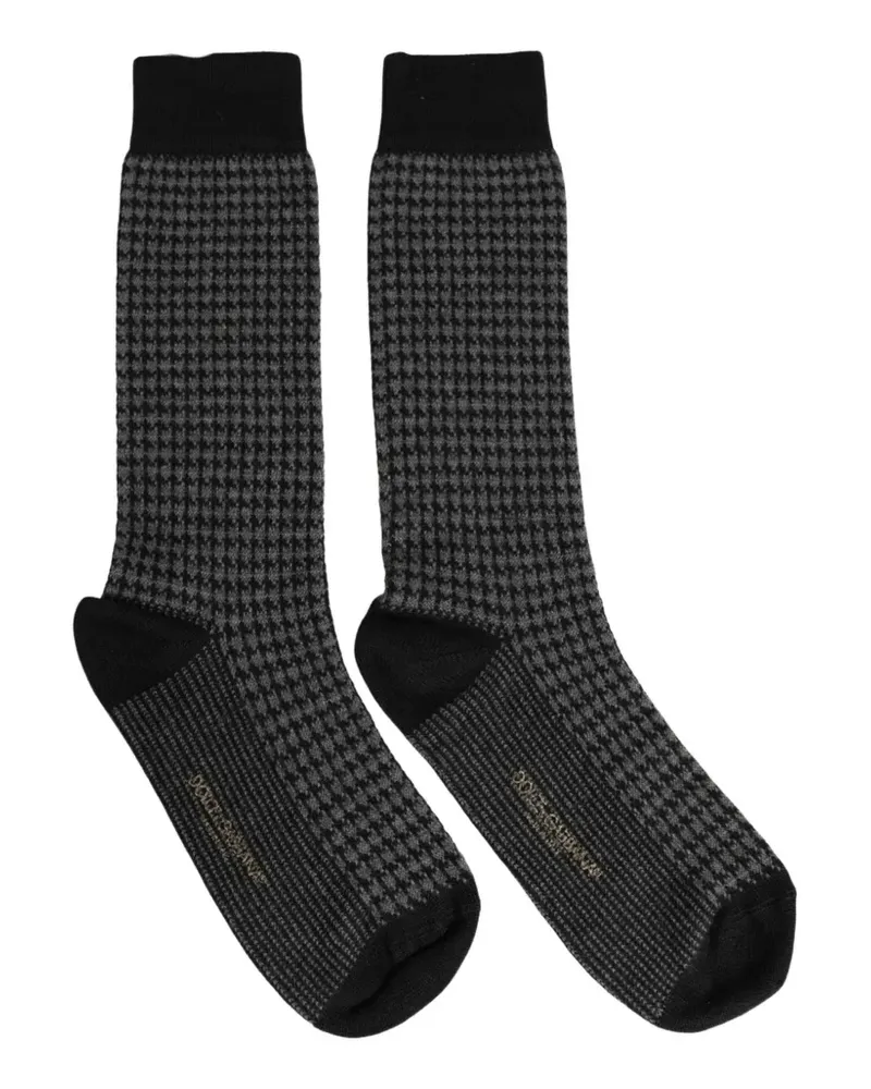 Dolce & Gabbana houndstooth wool socks - Schwarz Schwarz