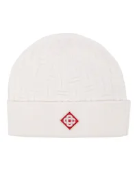 Casablanca Paris Column Beanie mit Ziernähten Weiß