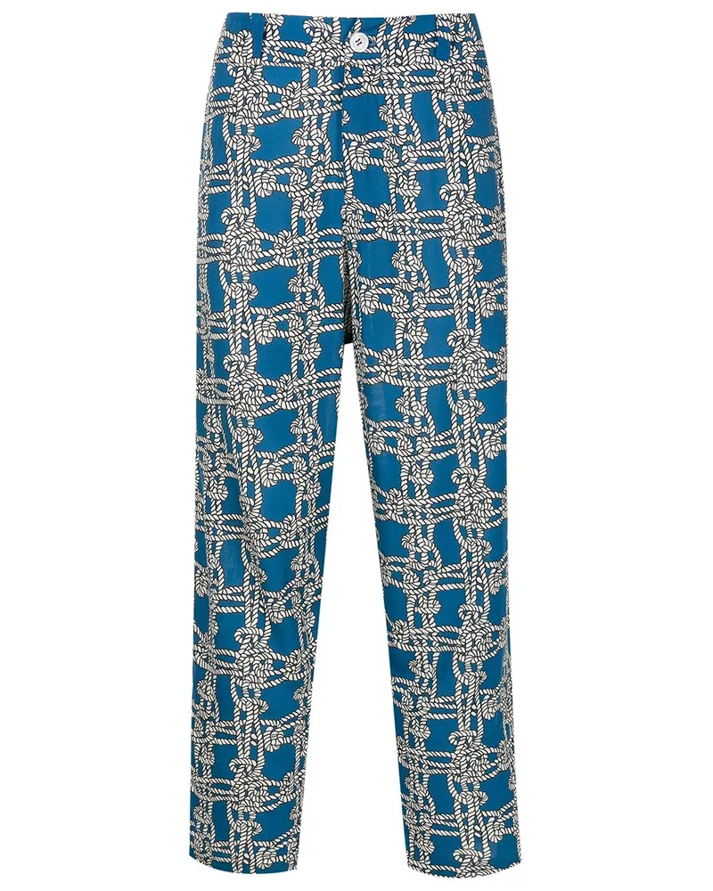Amir Slama Hose mit Seil-Print - Blau Blau