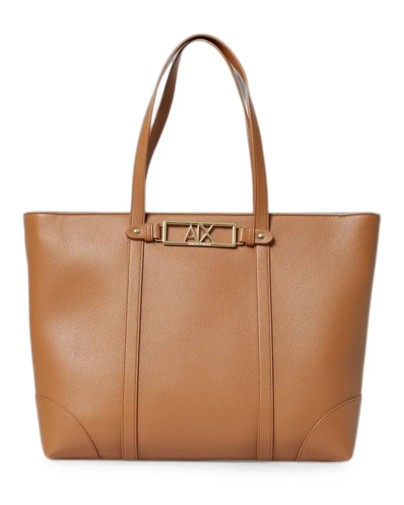 Armani Exchange logo-plaque tote bag - Braun Braun
