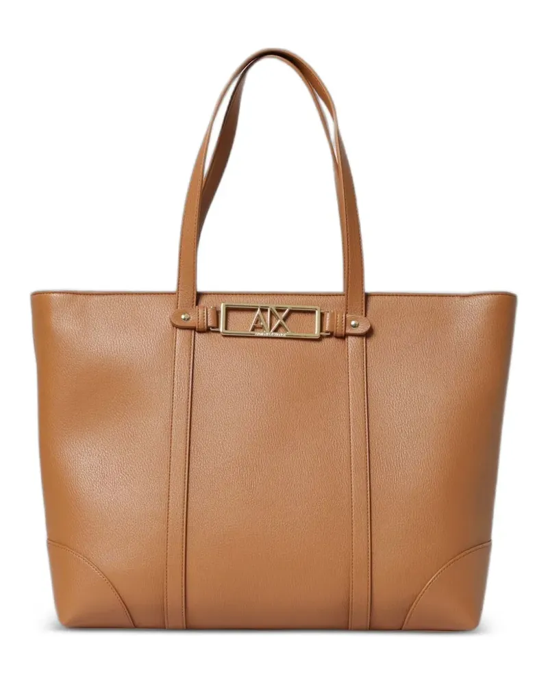 Armani Exchange logo-plaque tote bag - Braun Braun