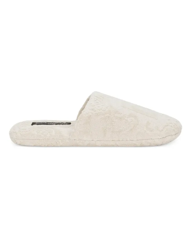 Dolce & Gabbana Slipper mit Logo-Stickerei - Nude Nude