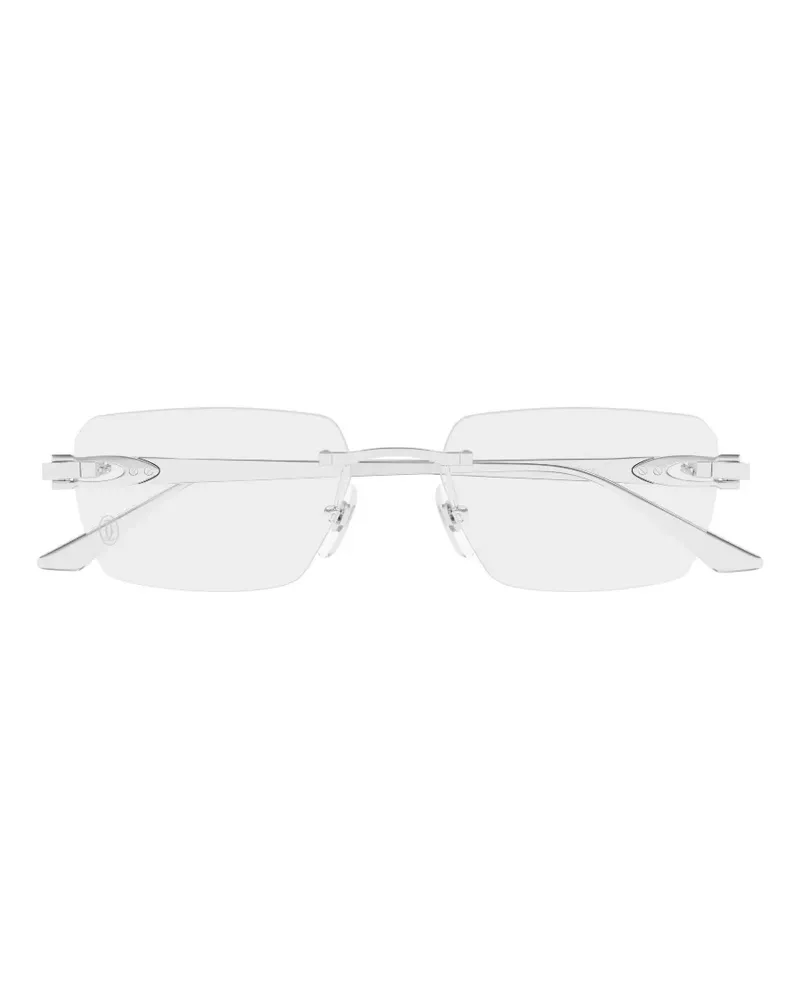 Cartier Rahmenlose C Décor Brille - Silber Silber