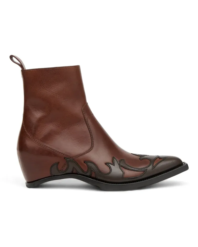 Maison Margiela flame-applique ankle boots - Braun Braun