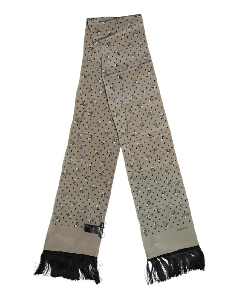 Dolce & Gabbana Schal mit Totenkopf-Print - Nude Nude