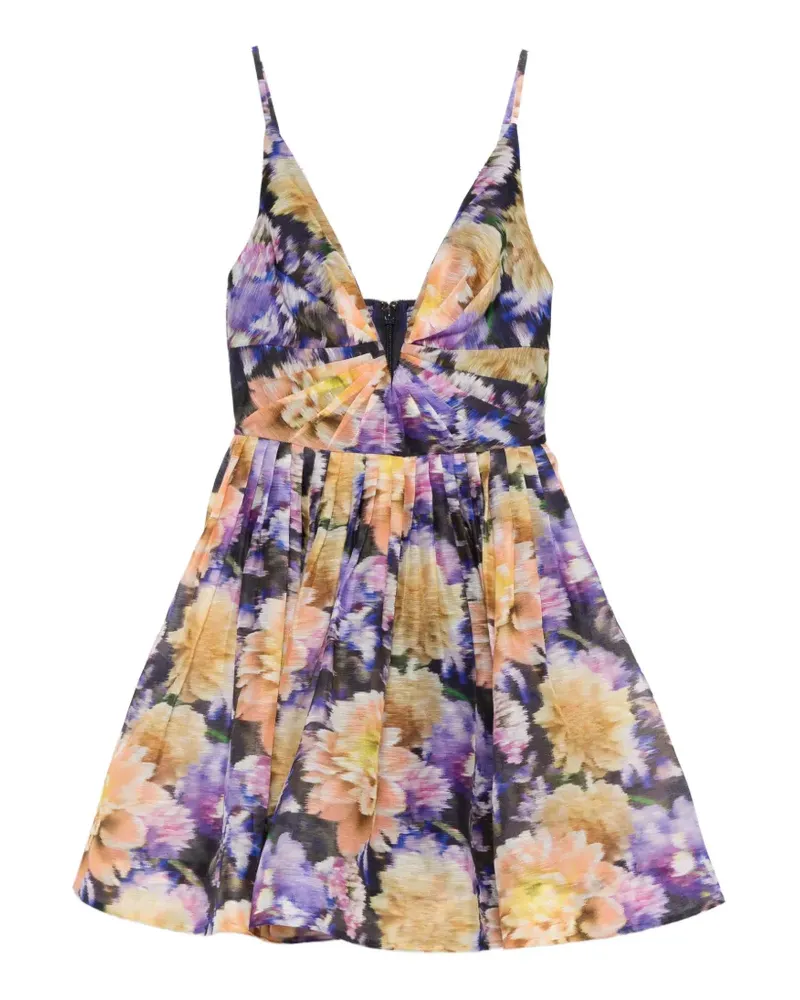 Zimmermann floral-pattern V-neck dress - Violett Violett