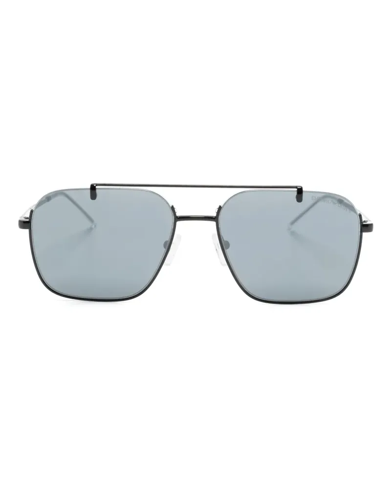 Emporio Armani Sonnenbrille mit eckigem Gestell - Schwarz Schwarz