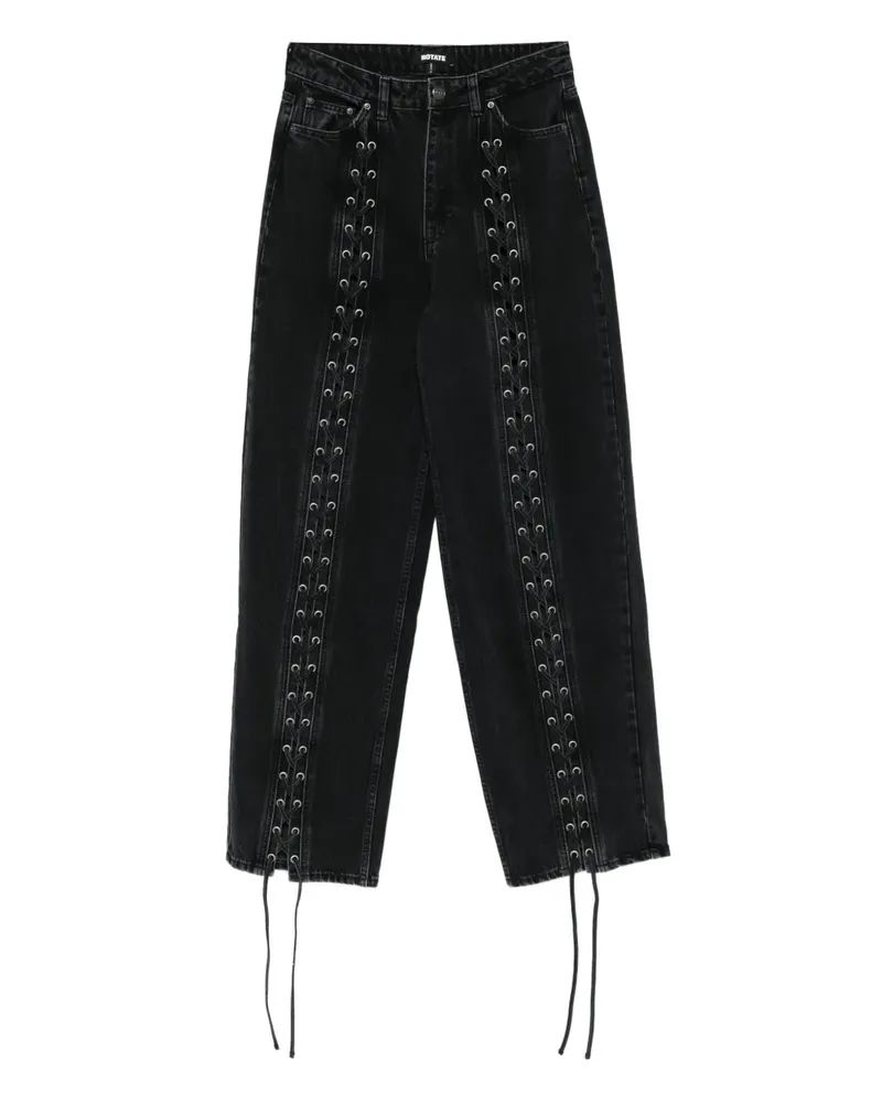 ROTATE Birger Christensen laced jeans - Schwarz Schwarz