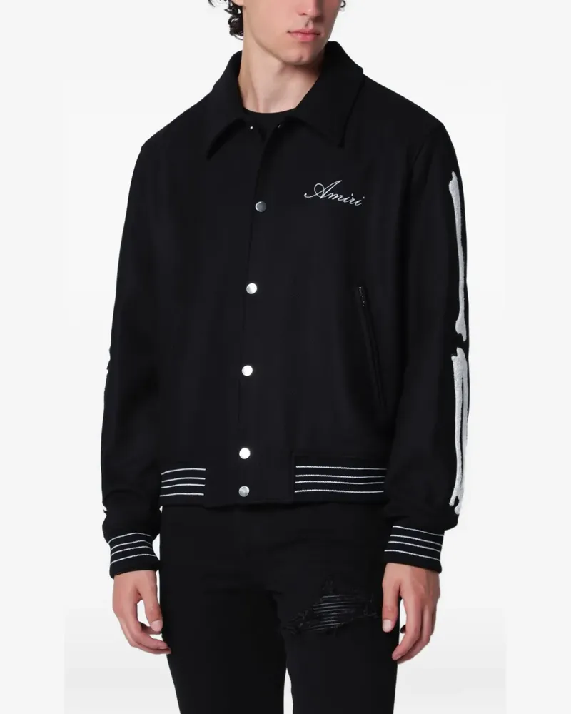 Amiri Jacke mit Skeler-Stickerei - Schwarz Schwarz
