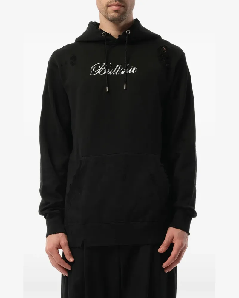 Mastermind Japan Hoodie im Distressed-Look - Schwarz Schwarz
