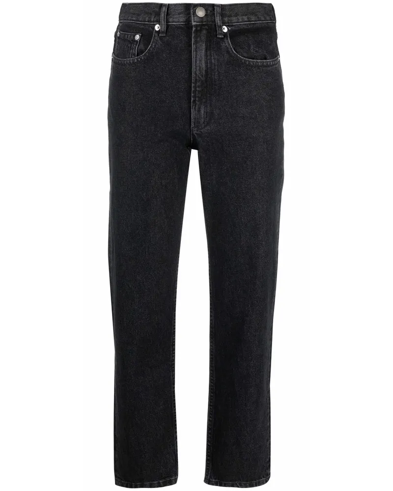 A.P.C. Halbhohe Straight-Leg-Jeans Schwarz