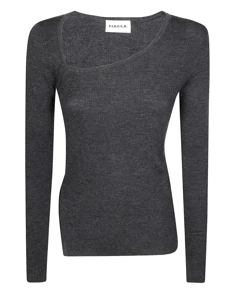 P.A.R.O.S.H. P.A.R.O H. Gerippter Strickpullover - Grau Grau