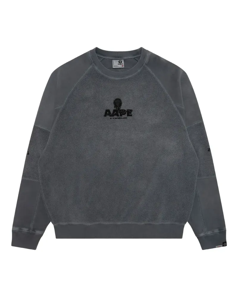 BAPE Sweatshirt mit Raglanärmeln und Logo-Applikation - Grau Grau
