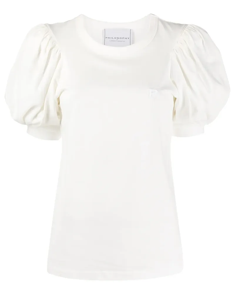 Philosophy Di Lorenzo Serafini T-Shirt mit Puffärmeln - Weiß Weiß