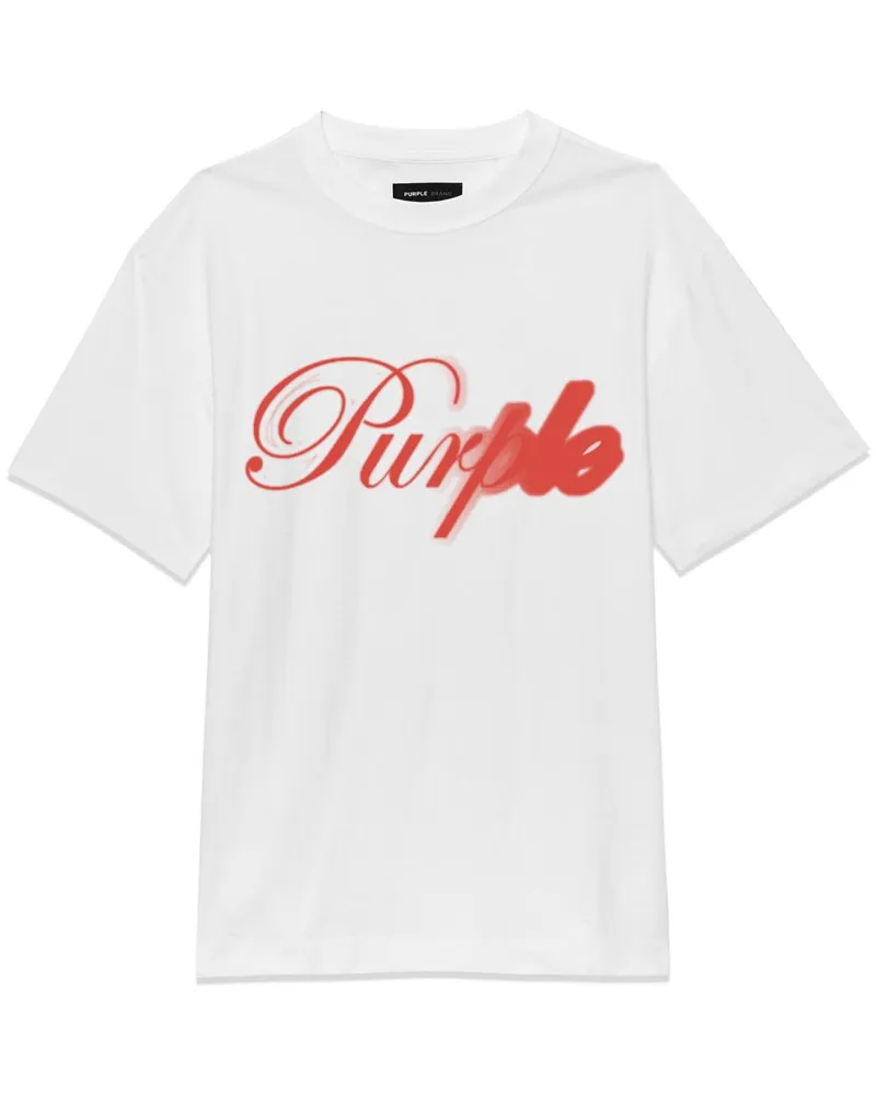PURPLE BRAND Blurred Script T-Shirt - Weiß Weiß