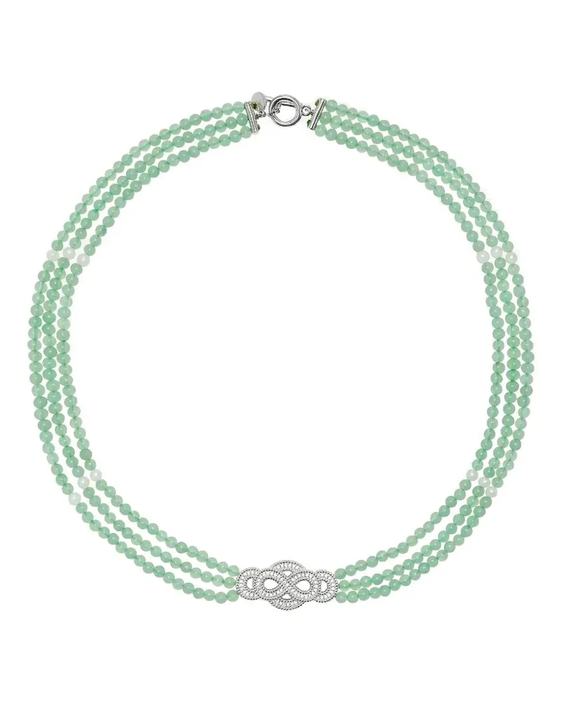 Shanghai Tang Fortune Infinite Knot jade necklace - Silber Silber