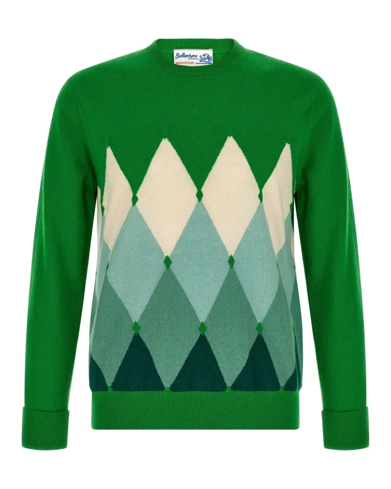 Ballantyne Diamond intarsia-knit sweater - Grün Grün