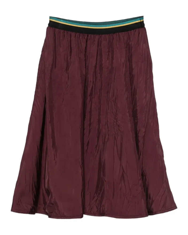 PLAN C crinkled-finish elasticated-waistband midi skirt - Rot Rot